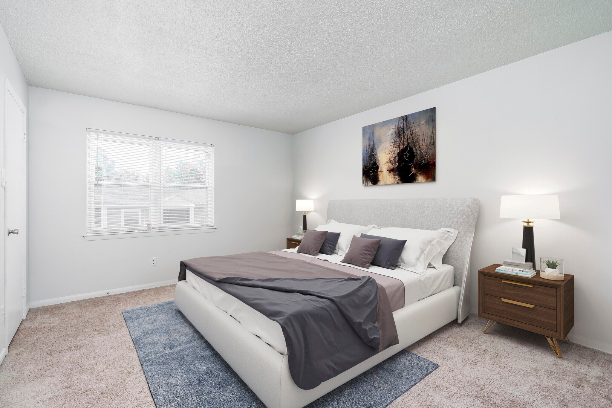 bedroom at Ashley Woods Apartments, located in the heart of Greensboro, North Carolina